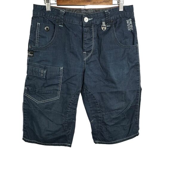 JACK & JONES JEANS Mens Bermuda Long Shorts‎ Dark Blue Stream Knickers 175/80A - Picture 1 of 16